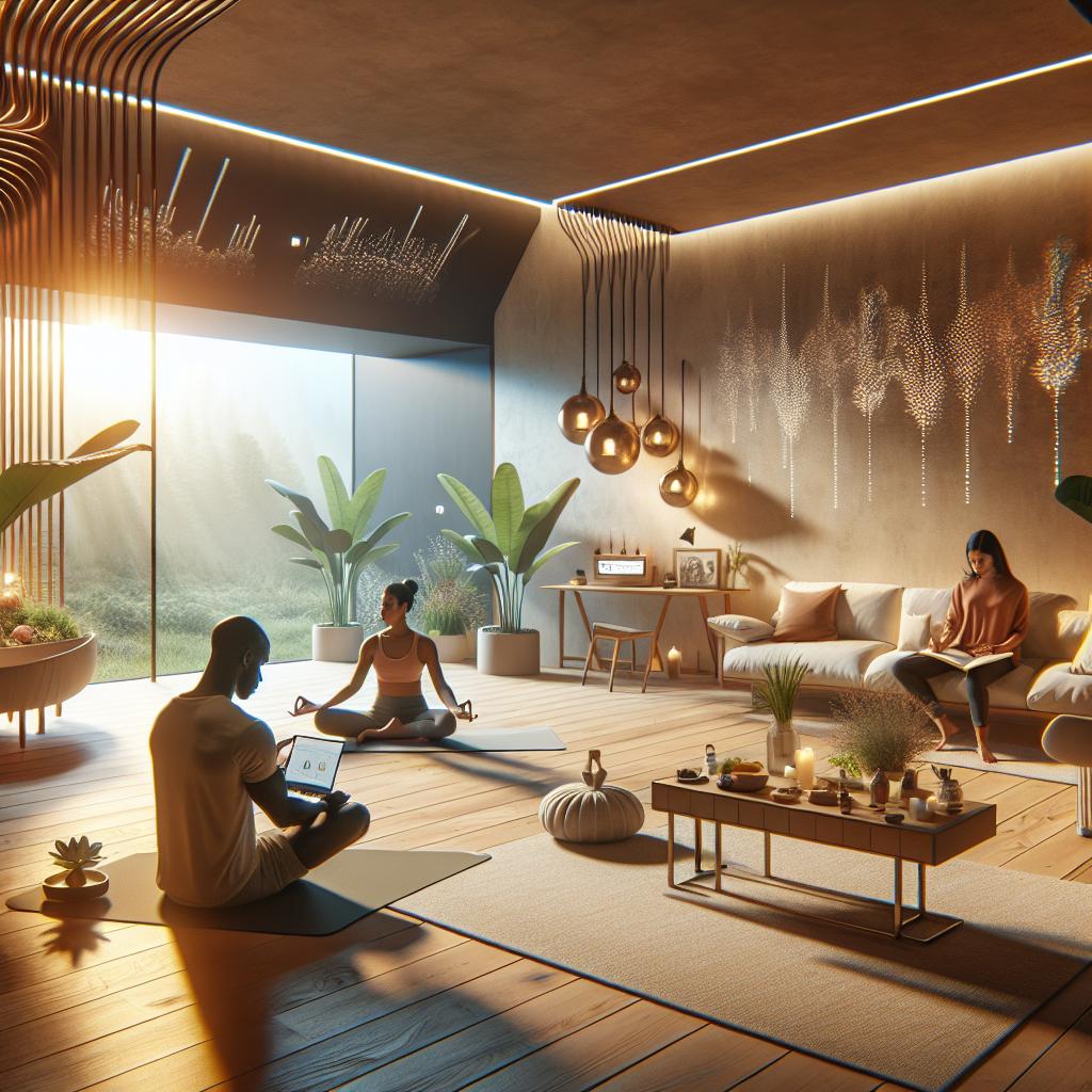 What role do immersive rooms play in enhancing wellness and mindfulness practices?